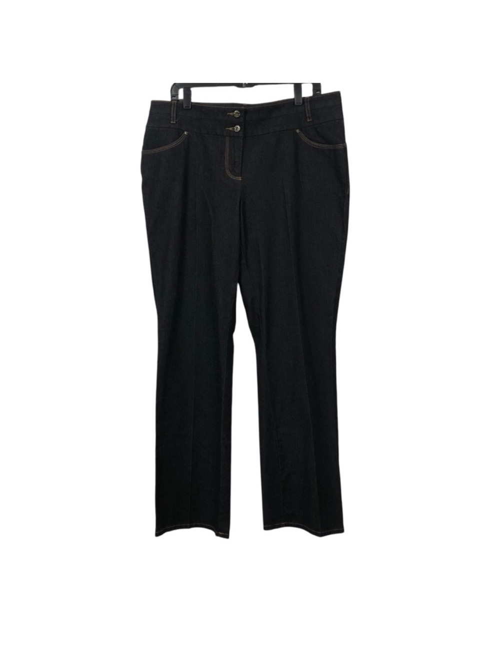 BISOU BISOU DarkBlue Jeans Cotton/Spandex size 16 zipper front logo buttons